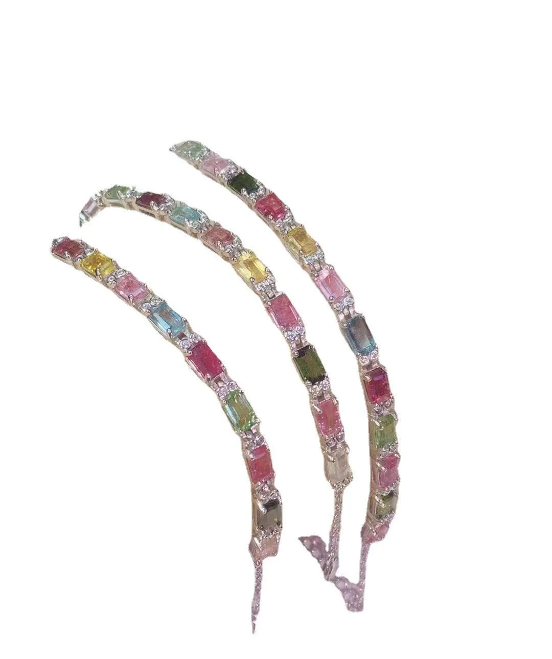 12 Pieces Of Natural Tourmaline Bracelet With Fire Colors