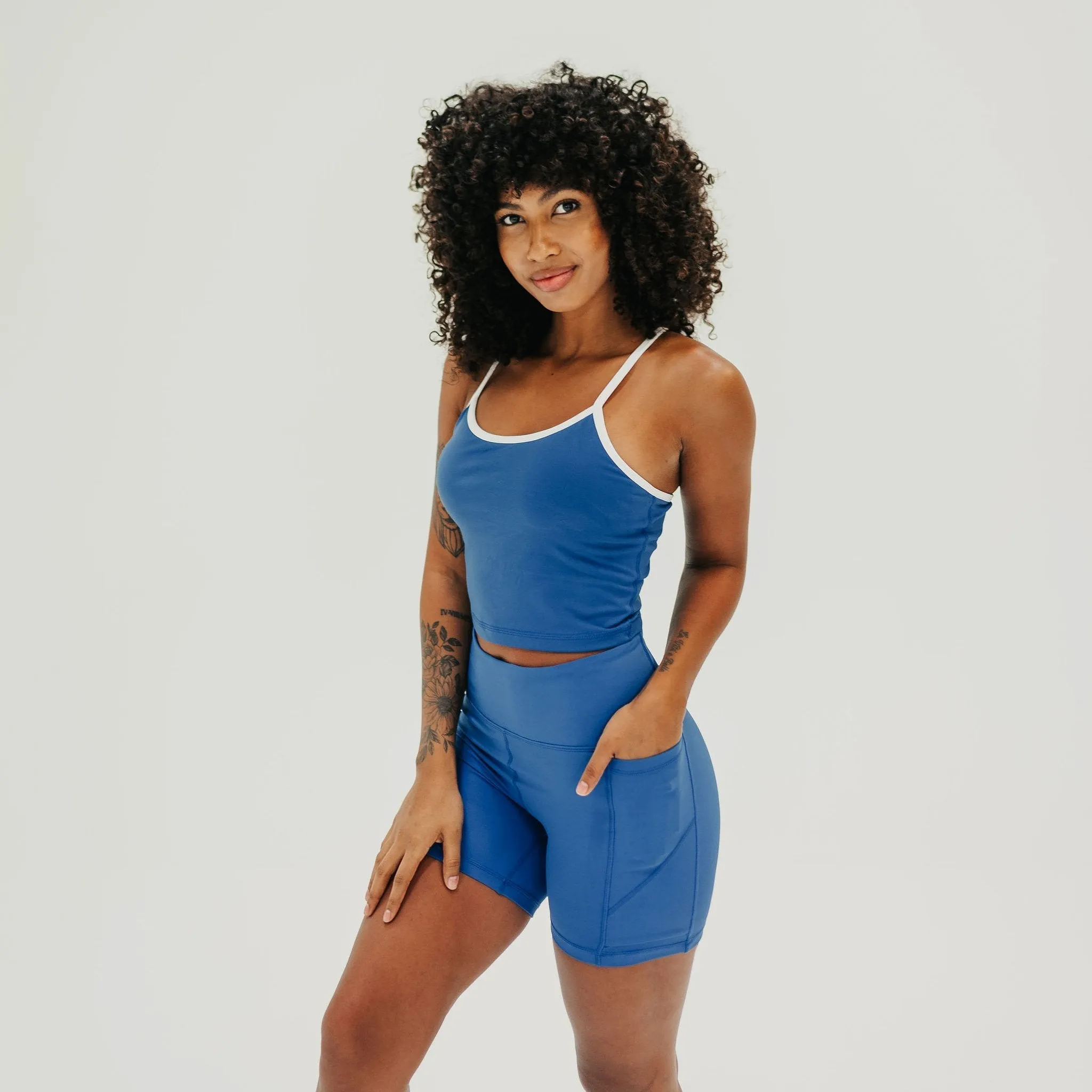 Ava Crop Top - Classic Blue
