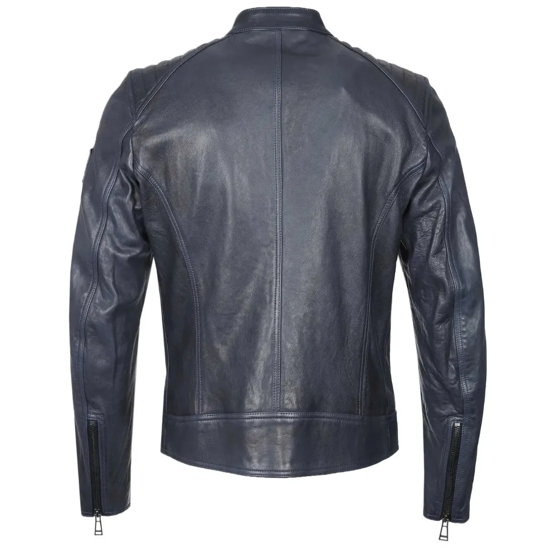 Belstaff Racer Insignia Blue Leather Jacket
