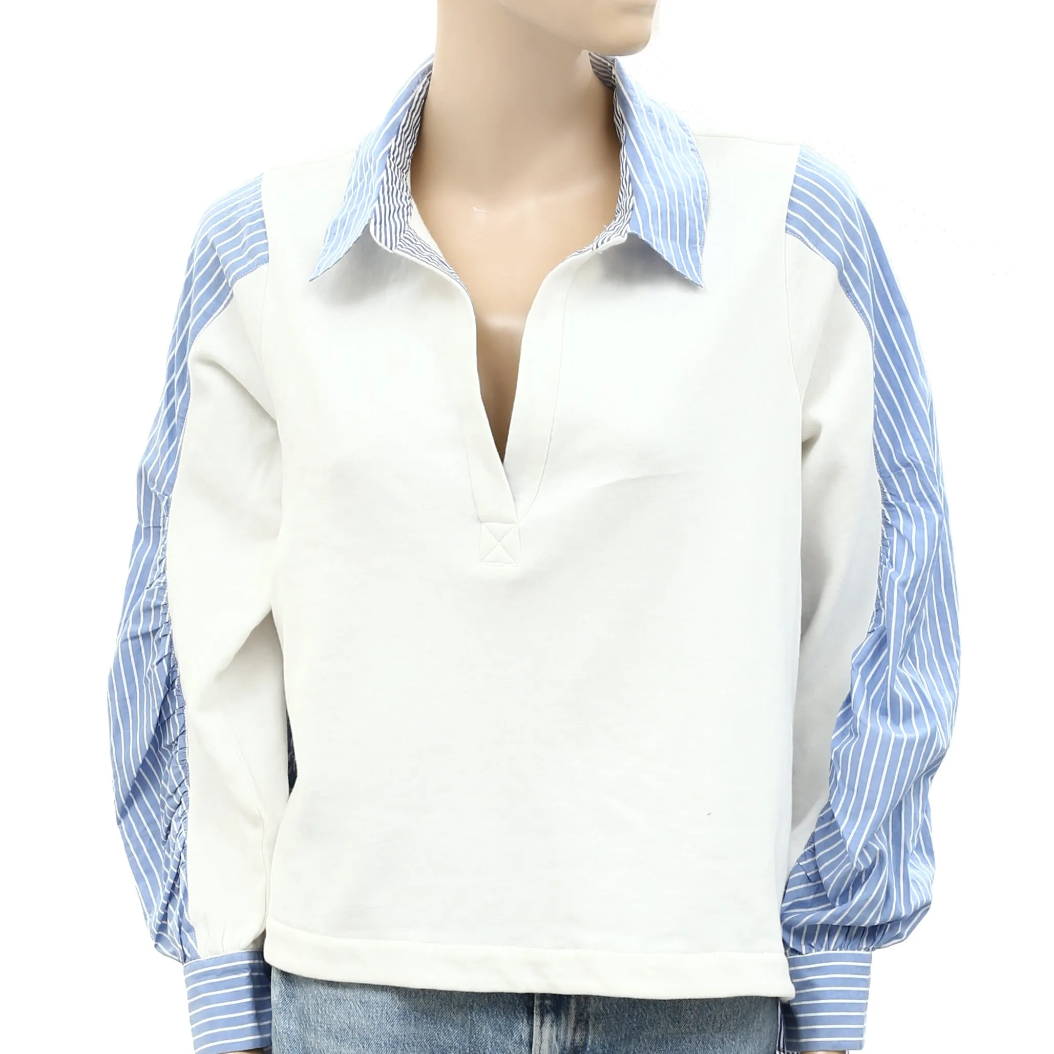 Beverly Hills Polo Slub Anthropologie Striped Printed Tunic Top