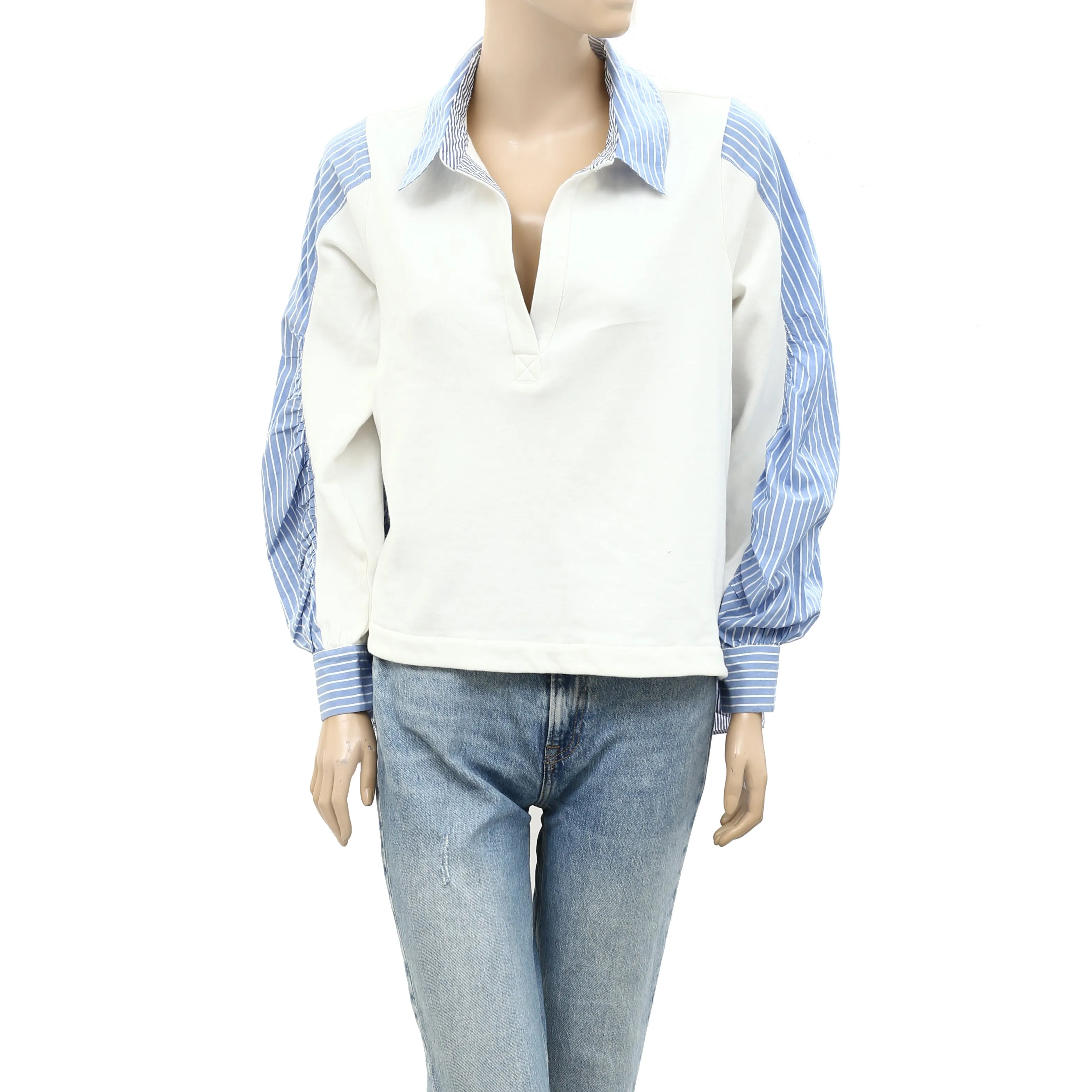 Beverly Hills Polo Slub Anthropologie Striped Printed Tunic Top