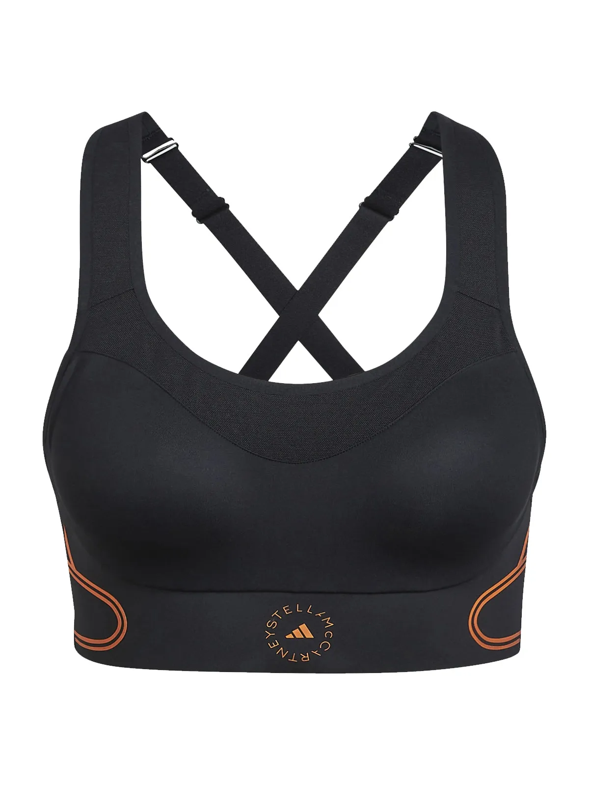 Black and Orange TruePace High Support Sports Bra
