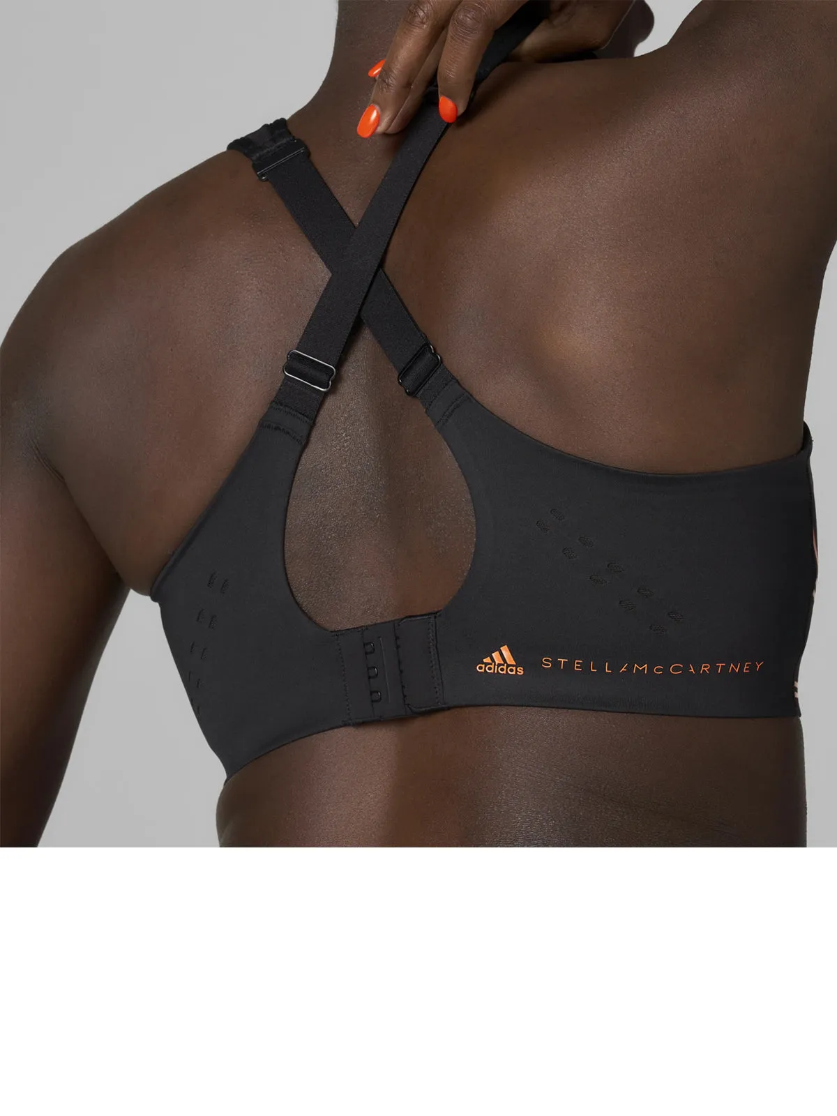 Black and Orange TruePace High Support Sports Bra