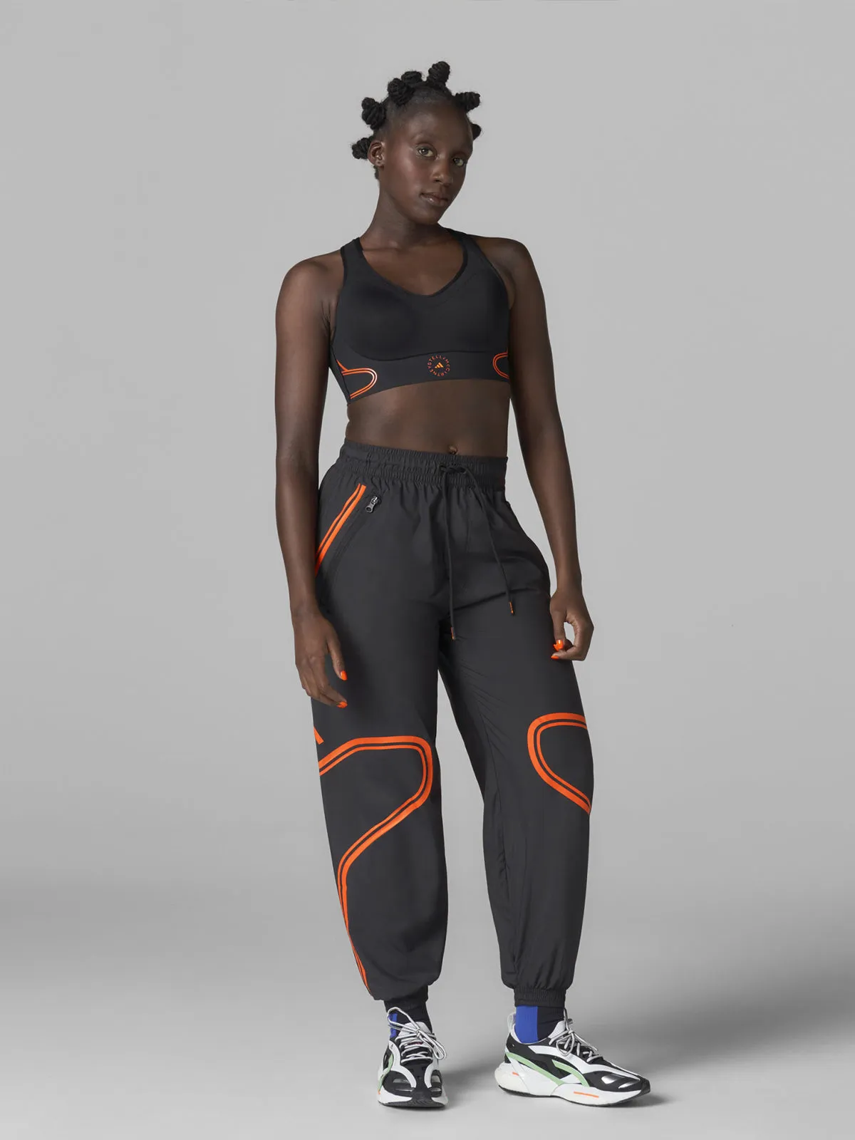 Black and Orange TruePace High Support Sports Bra