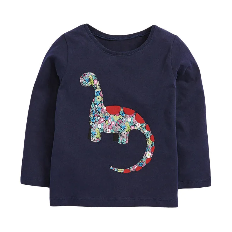 Boys’ Knitted Cotton T-Shirt with Crocodile Graphic – Fun & Comfy