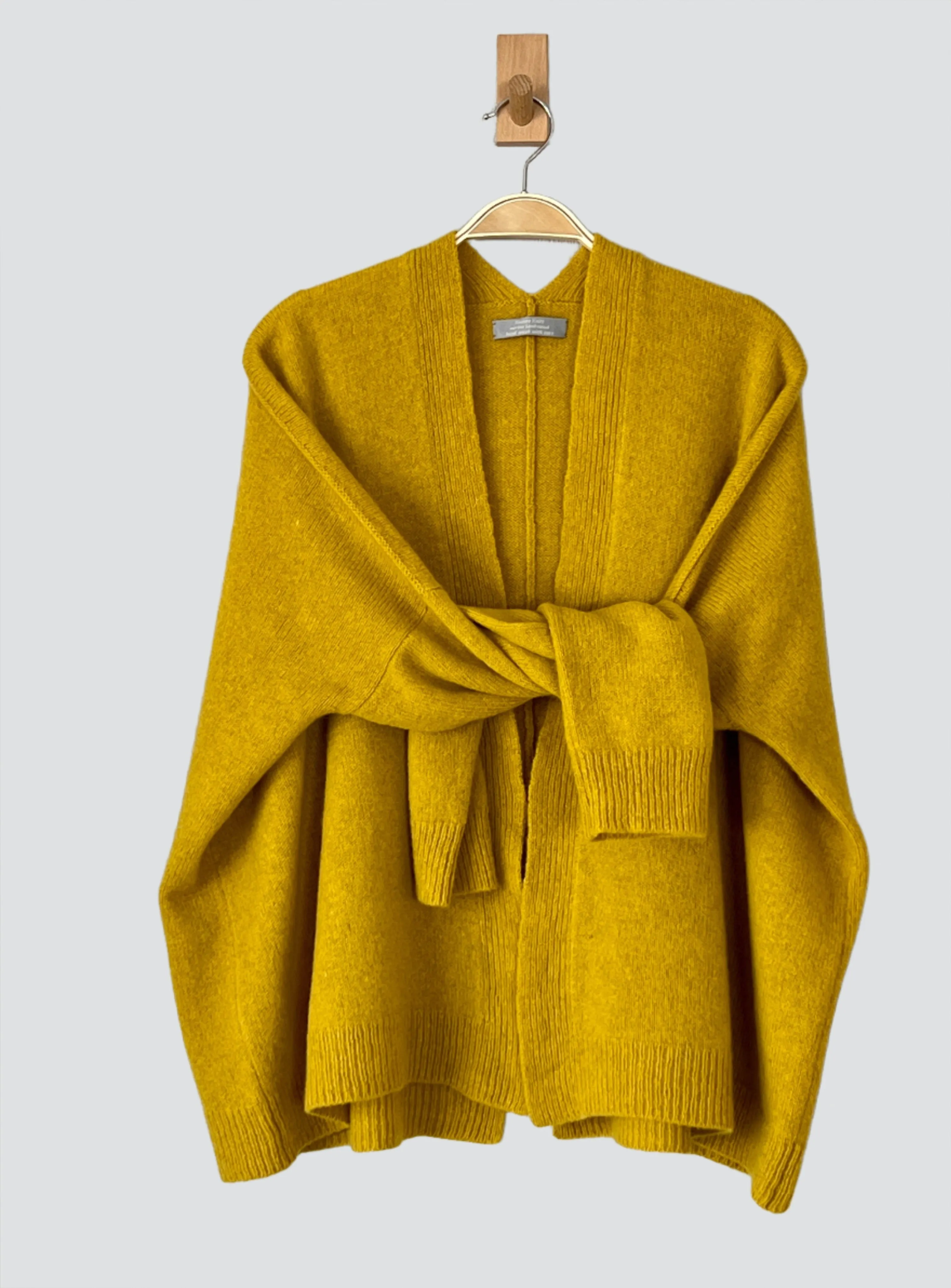 Cardigan edge to edge boxy style mustard yellow (no buttons) - Made to Order