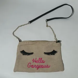Chic Tan Crossbody Bag with Embroidery