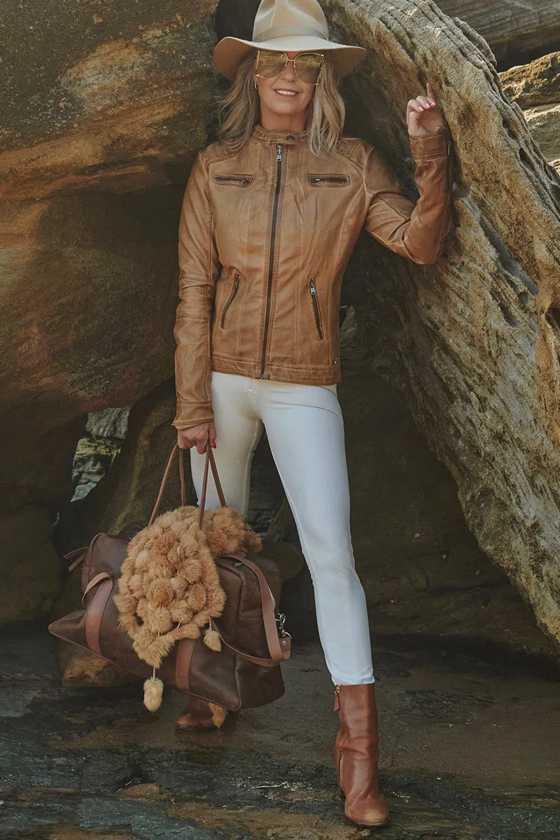 Cognac Biker Babe Jacket