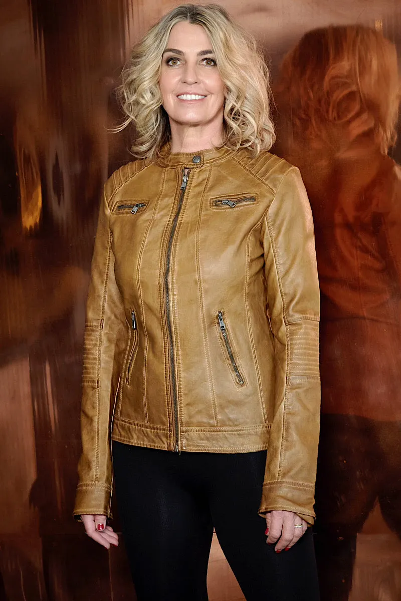 Cognac Biker Babe Jacket