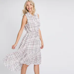 Collar Sleeveless Midi Dress