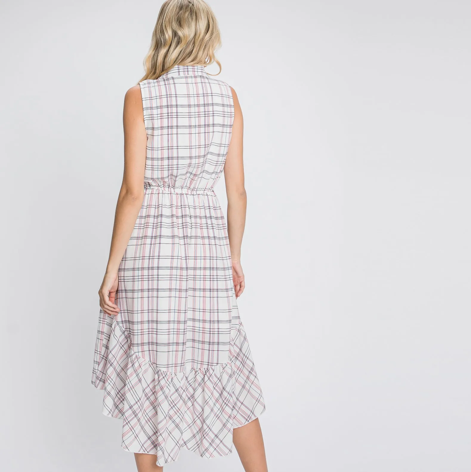Collar Sleeveless Midi Dress