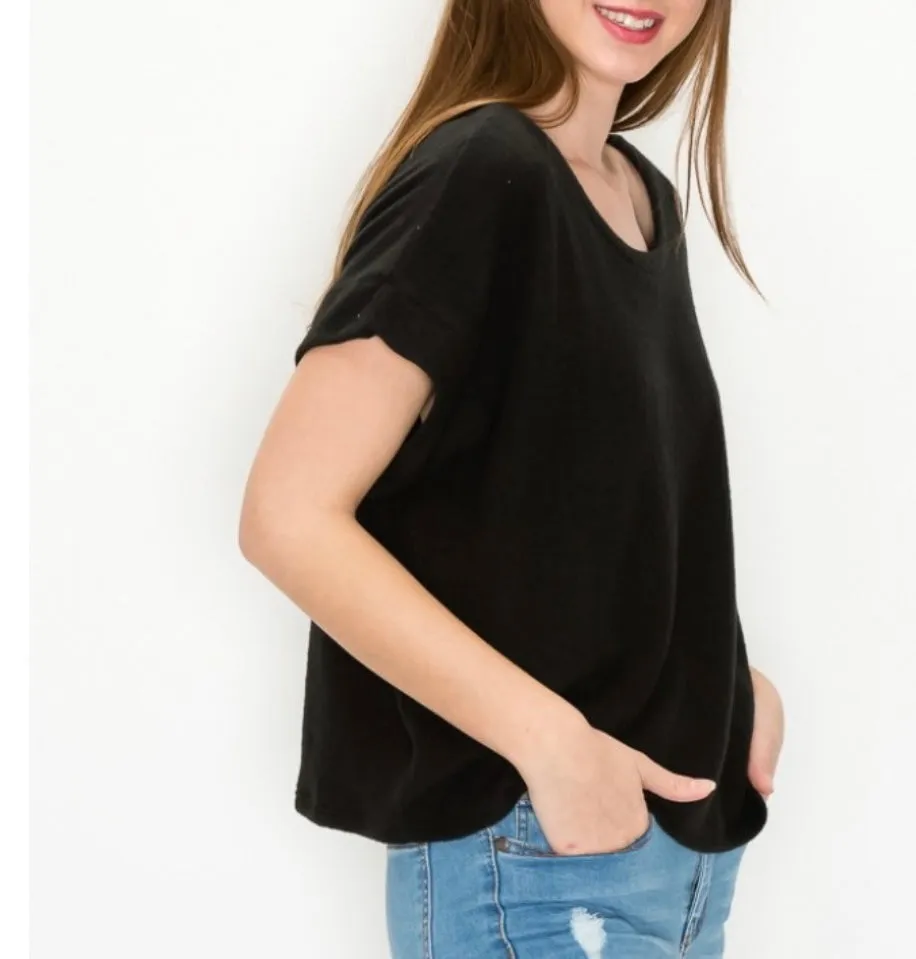 Comfy Long open front cardigan in our black comfy brushed Jersey