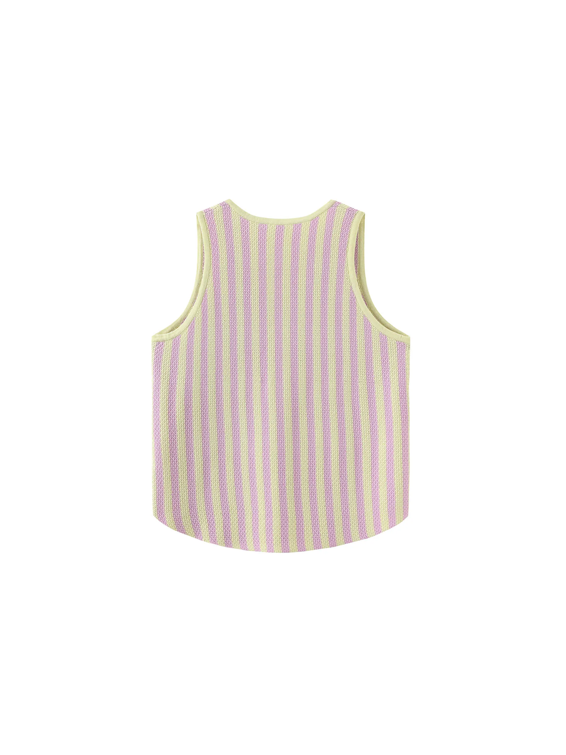 Contrast Color V-neck Loose Knit Tank Top