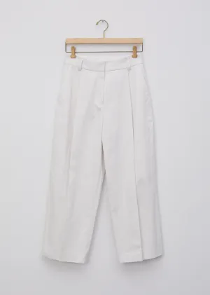 Cotton Linen Drill Deep Pleat Trouser