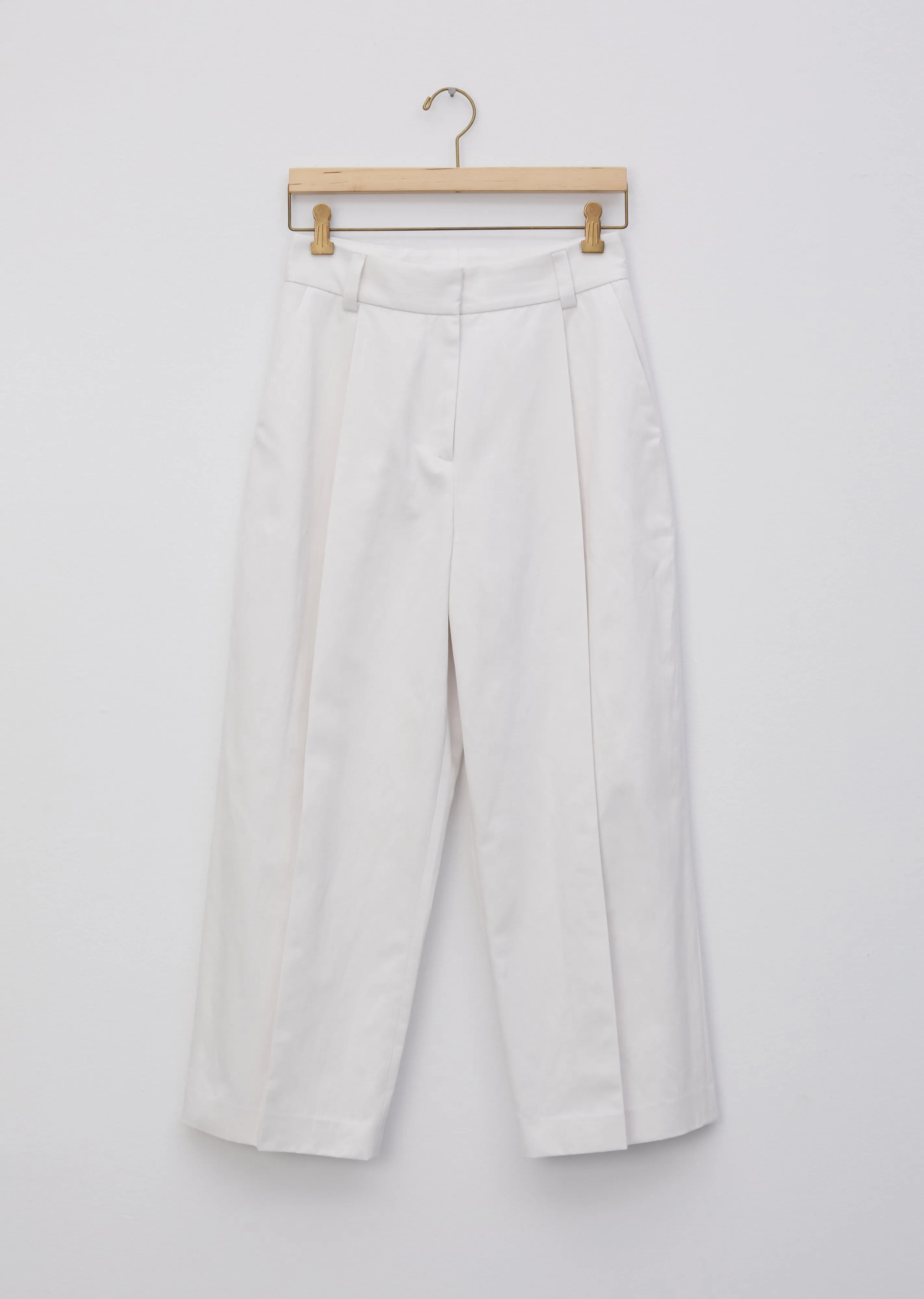 Cotton Linen Drill Deep Pleat Trouser