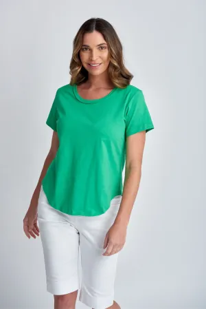 Cotton Slub Plain Crew Neck Tee Kelly Green