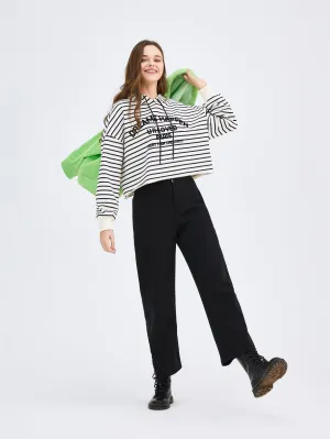 Cropped Relaxed Fit Trousers