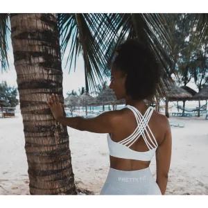 Cross Back Sports Bra - White