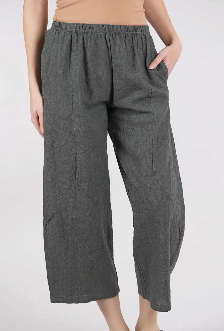 Crosshatch Barrel Crop Pant, Clay