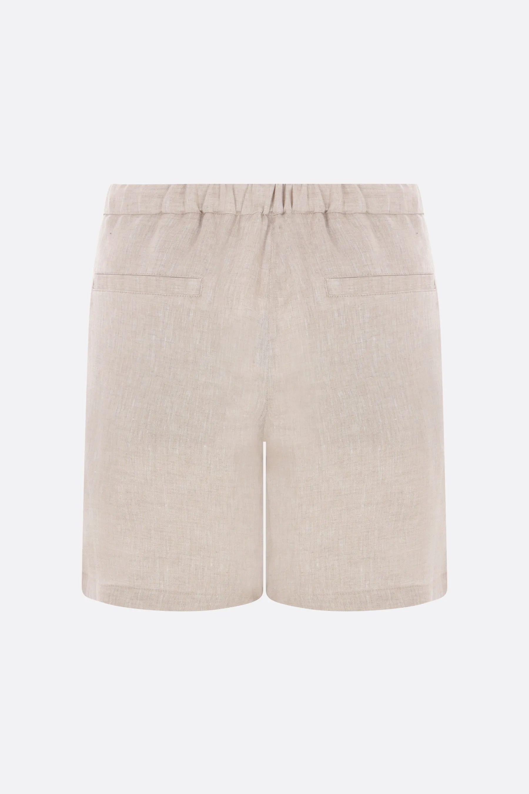 Darted Linen Shorts