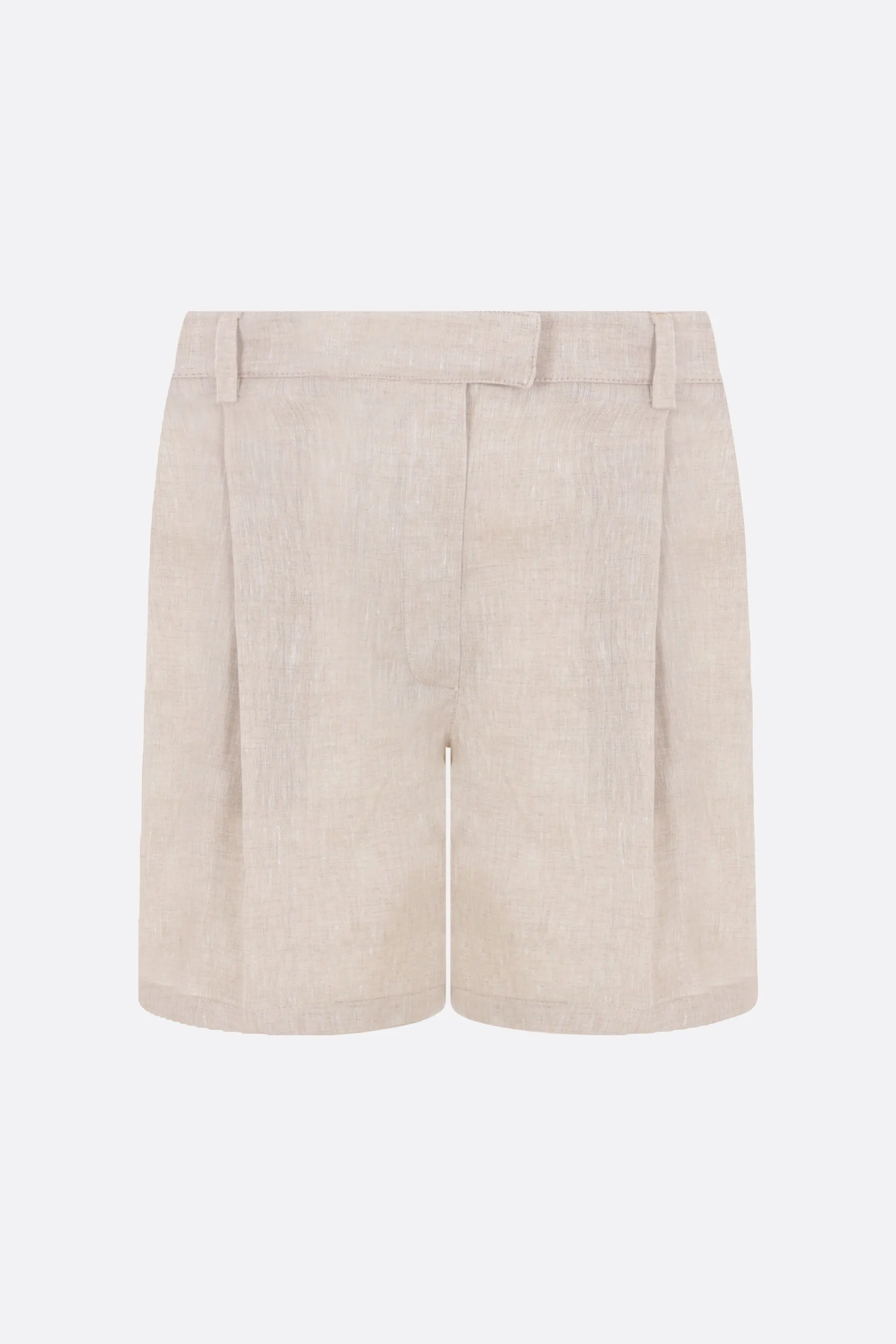 Darted Linen Shorts