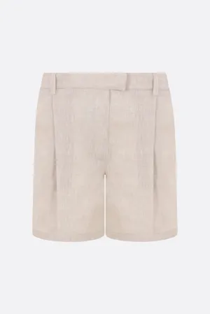 Darted Linen Shorts