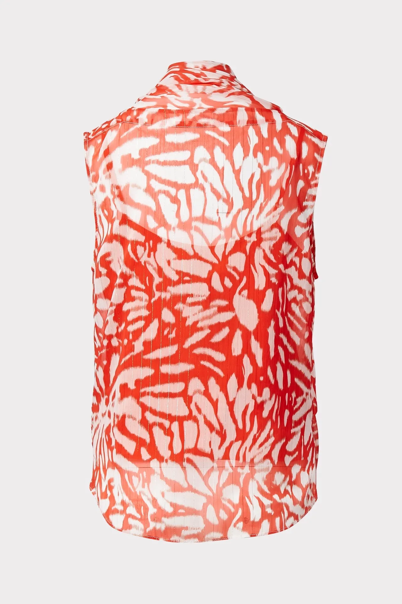 Dasia Ikat Lurex Chiffon Surplice Top