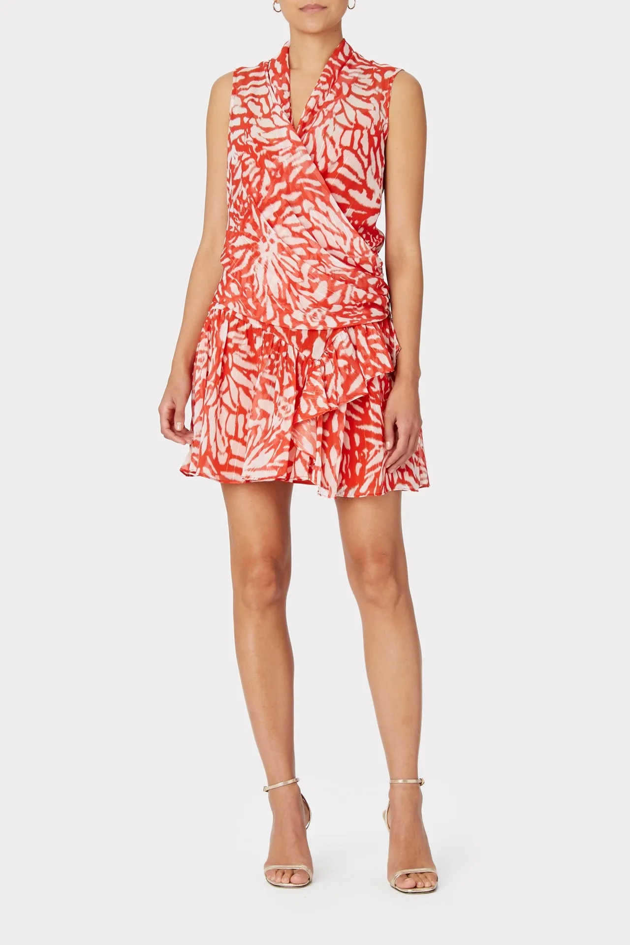 Dasia Ikat Lurex Chiffon Surplice Top
