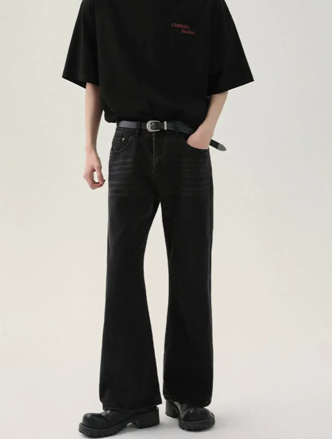 Distressed Slim Fit Flared Jeans