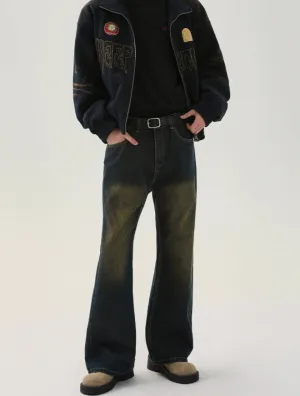Distressed Slim Fit Flared Jeans