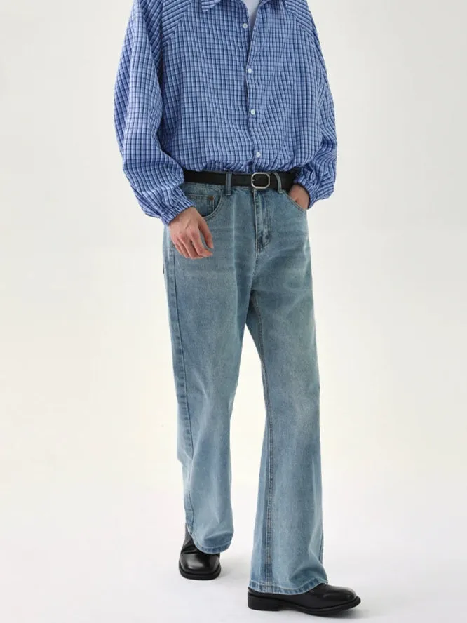 Distressed Slim Fit Flared Jeans