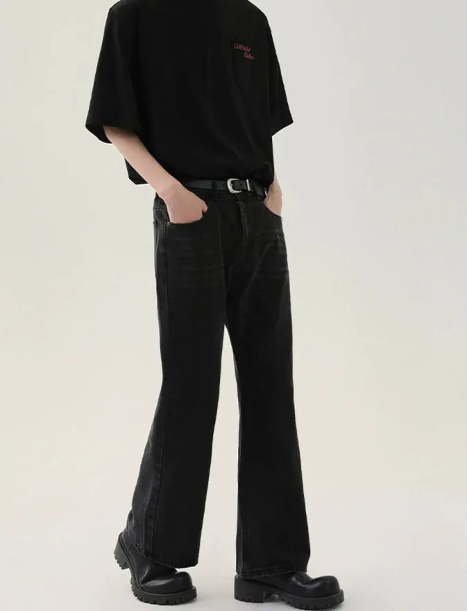 Distressed Slim Fit Flared Jeans