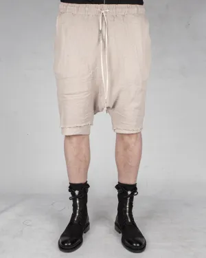 Double layered knitted linen shorts sand
