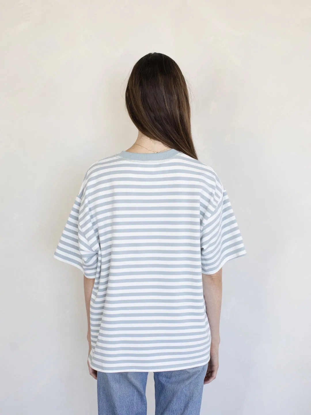 Dusty Blue Striped Tee