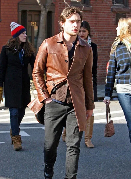 ED WESTWICK LEATHER TRENCH COAT