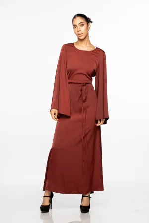 Elhora Wide-sleeve Maxi - Maroon