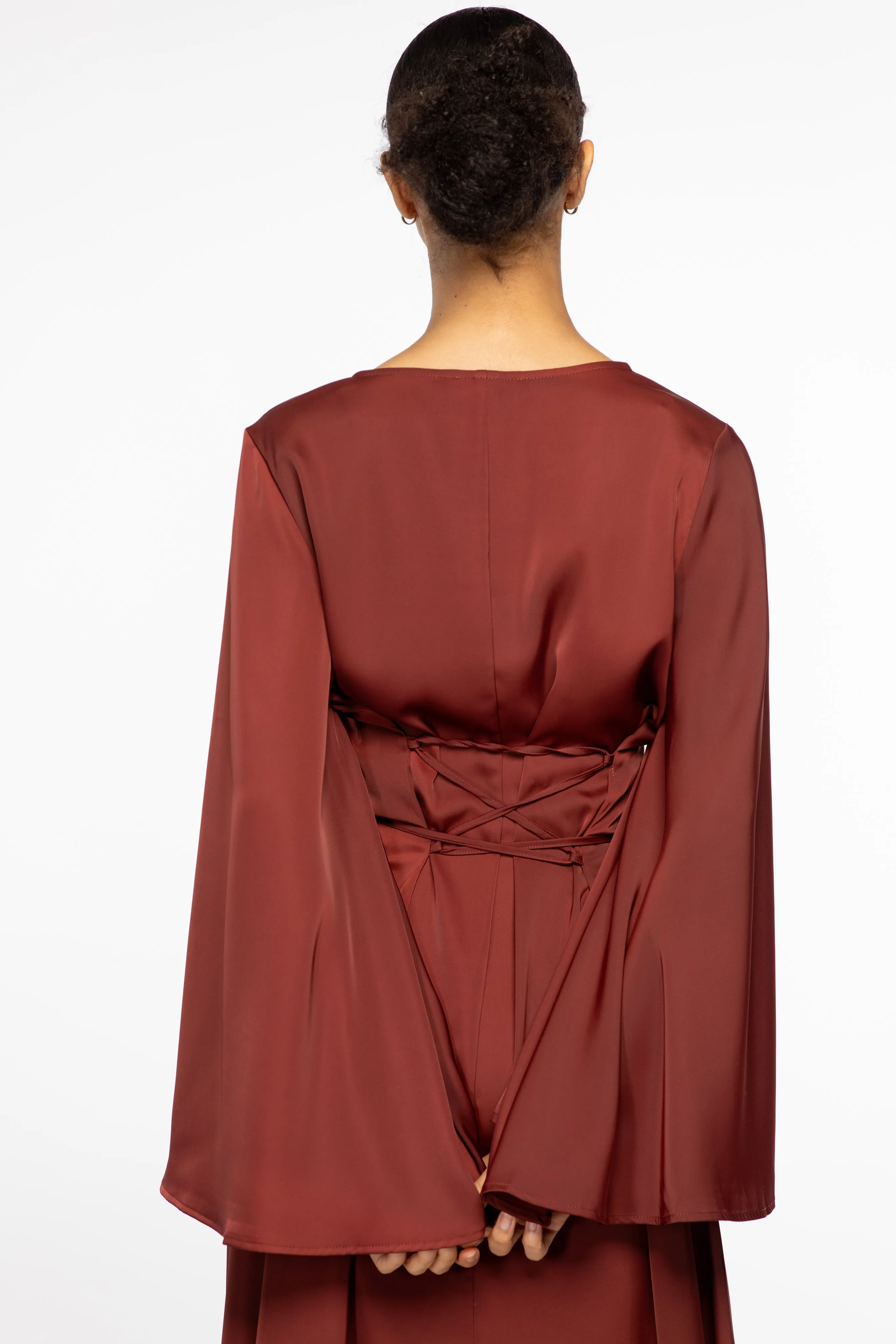 Elhora Wide-sleeve Maxi - Maroon