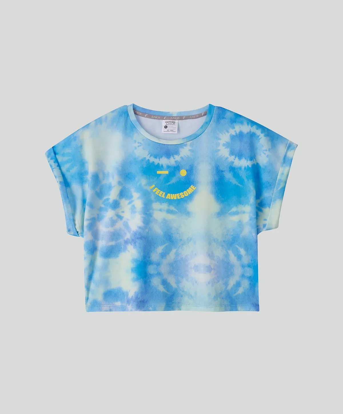 Energized Junior Artletes Printed Cropped Tee with Smiley Face