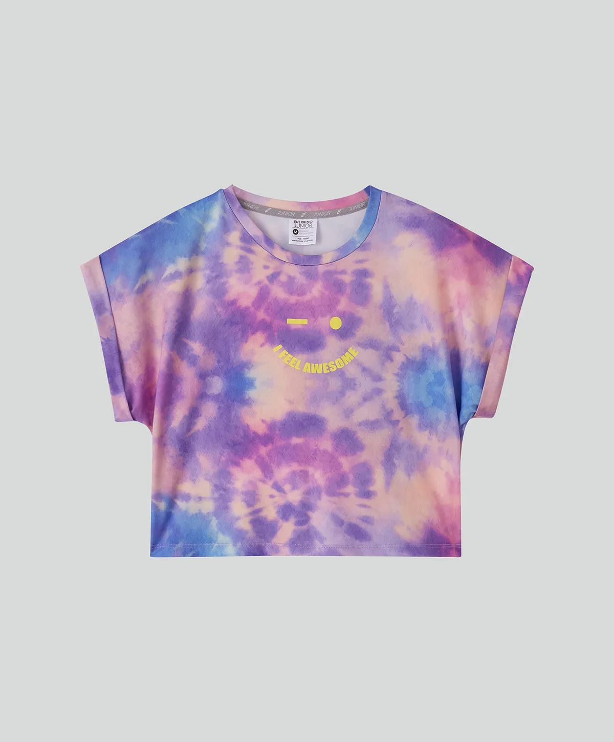 Energized Junior Artletes Printed Cropped Tee with Smiley Face