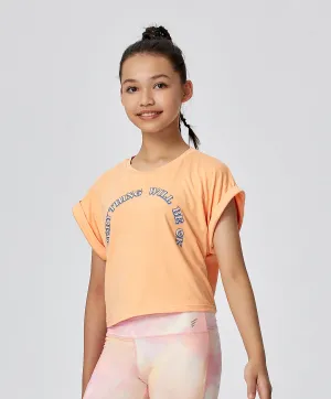 Energized Junior Digital Daydream Cropped Tee with Slogan 600-1005G