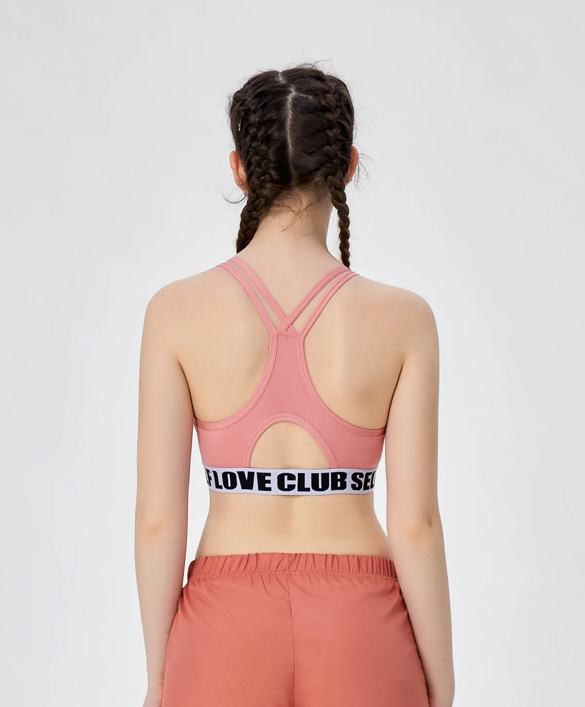 Energized Junior Digital Daydream Strappy Sports Bra with Slogan Elastic Band