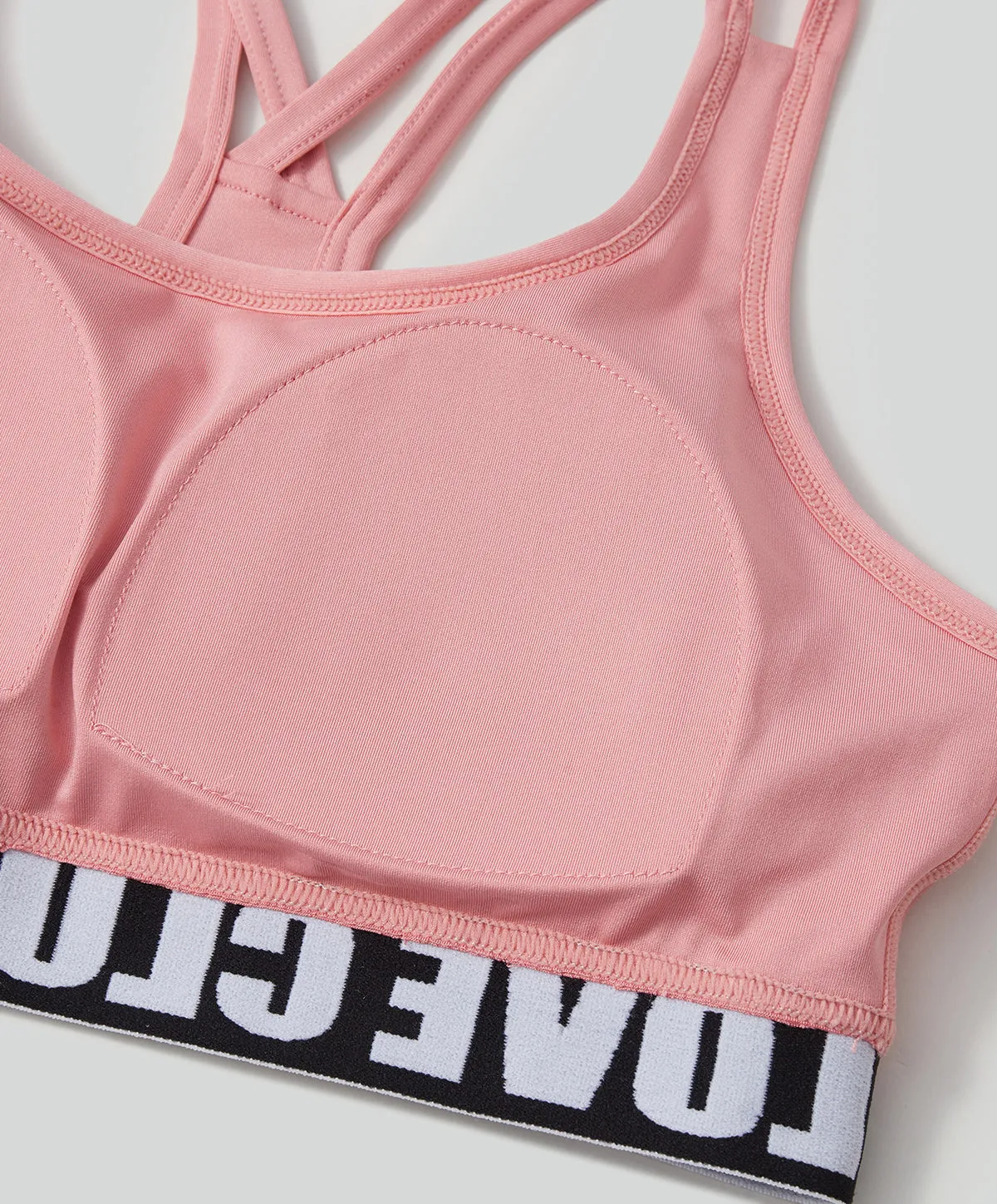 Energized Junior Digital Daydream Strappy Sports Bra with Slogan Elastic Band