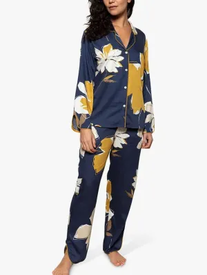 Fable & Eve - Notting Hill Floral Shirt Pyjamas, Navy