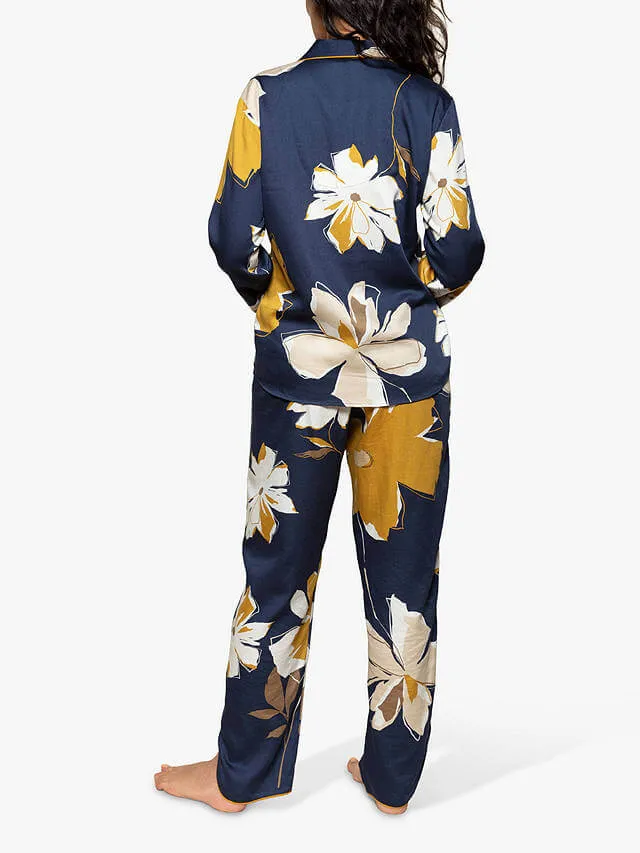 Fable & Eve - Notting Hill Floral Shirt Pyjamas, Navy