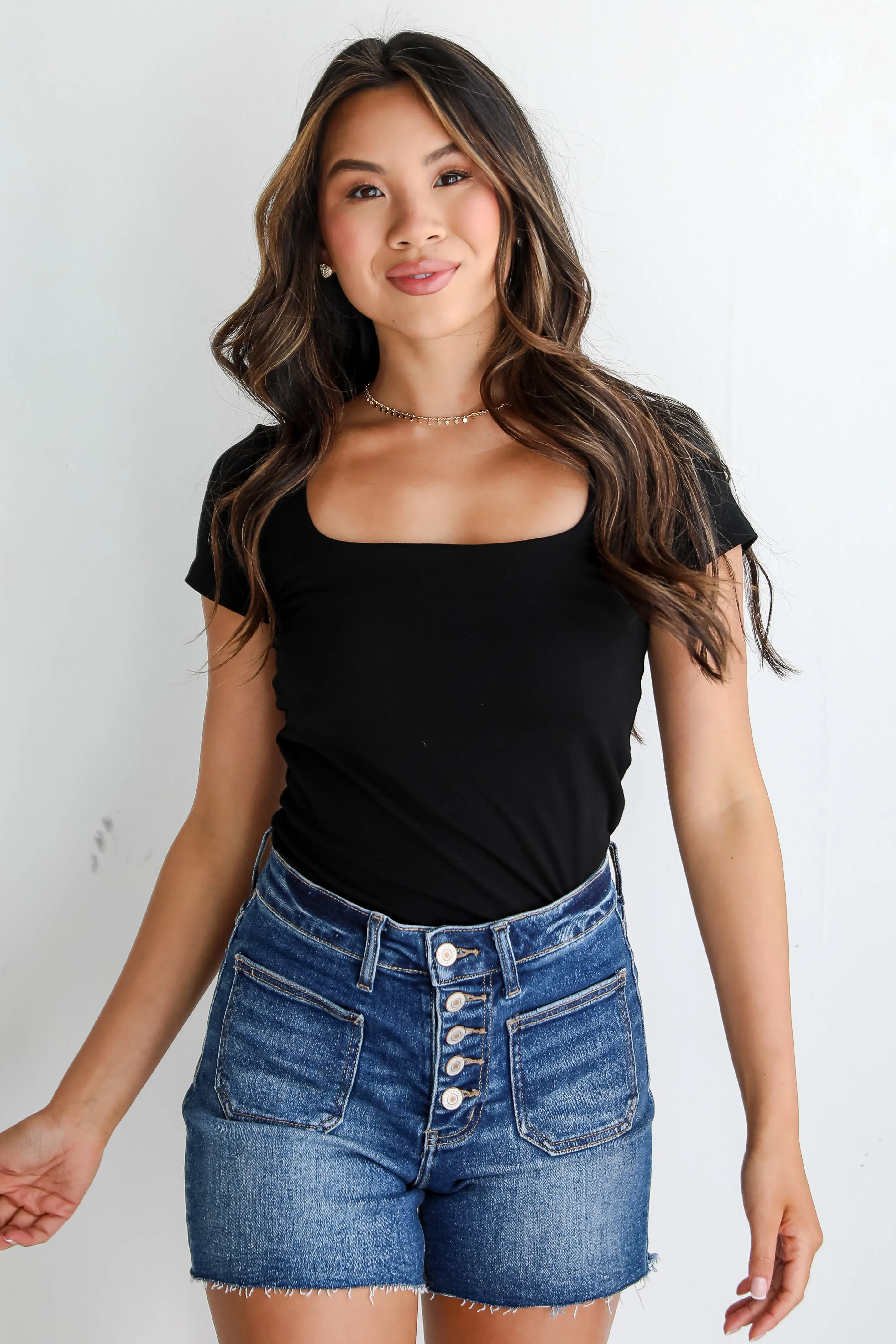 FINAL SALE - Cassidy Dark Wash Denim Shorts