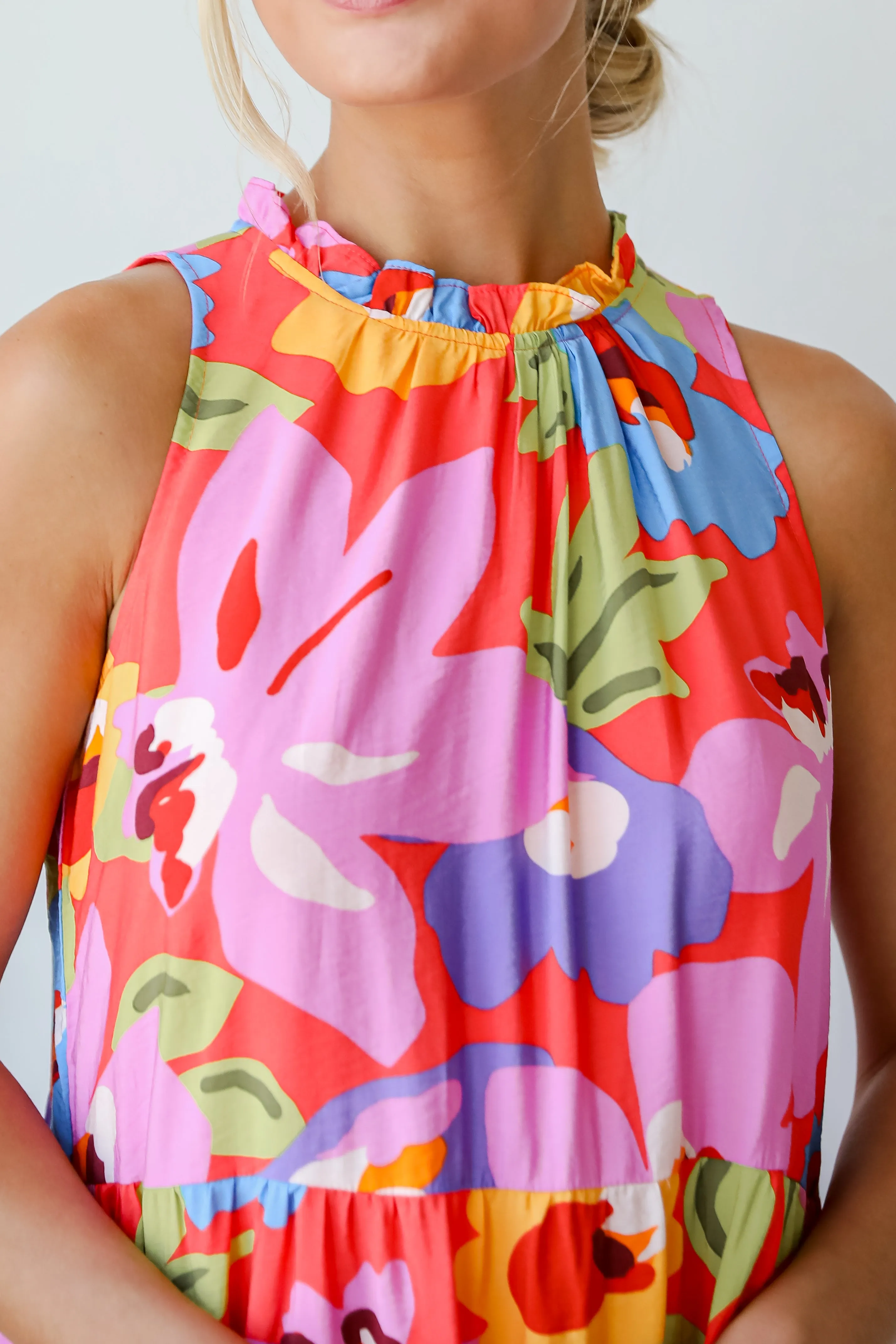 FINAL SALE - Truly Inspiring Pink Floral Tiered Maxi Dress