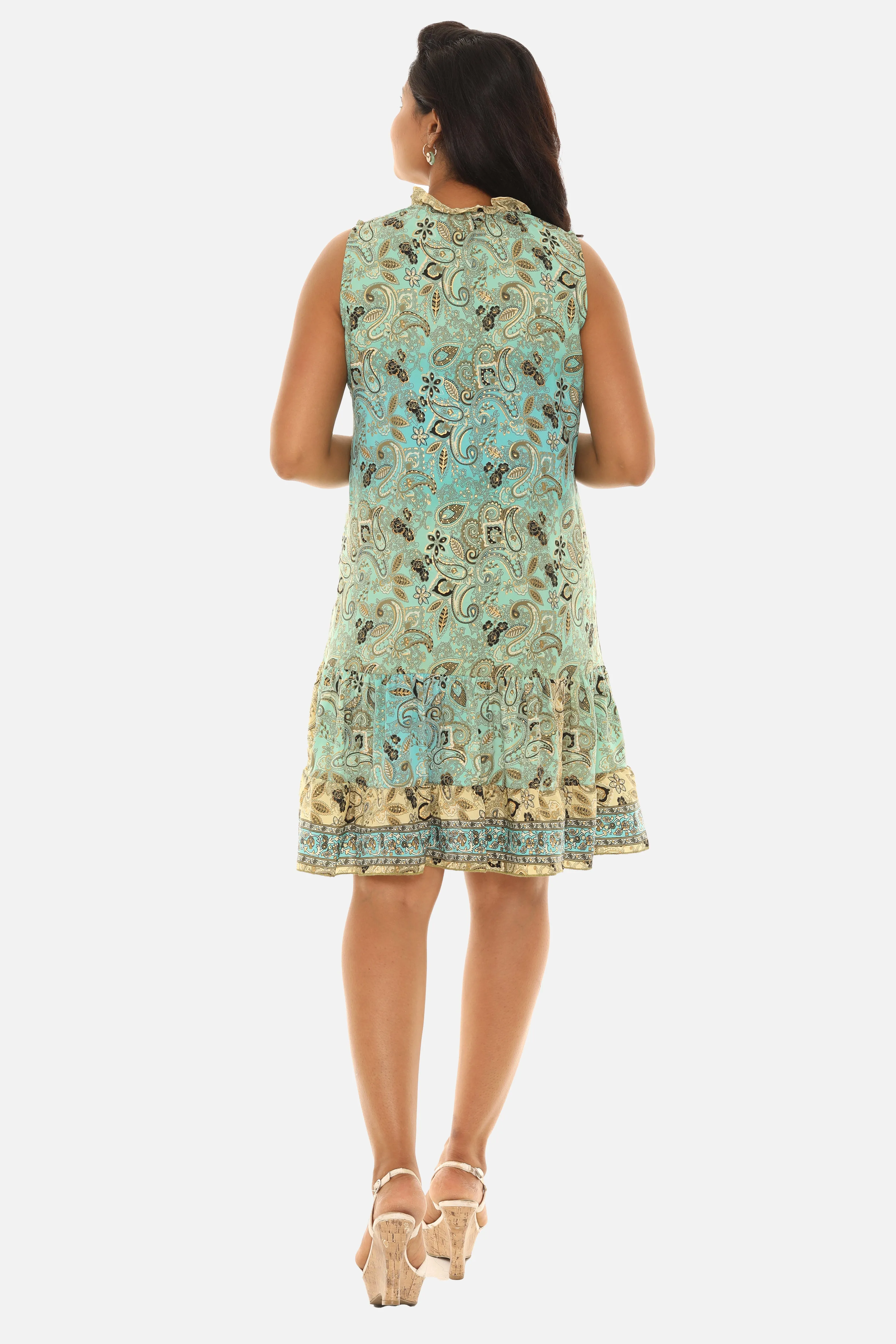 Floral Lace-Up Midi Dress