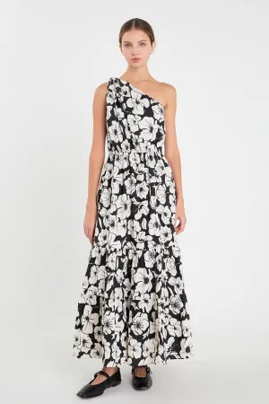 Floral One Shoulder Long Dress