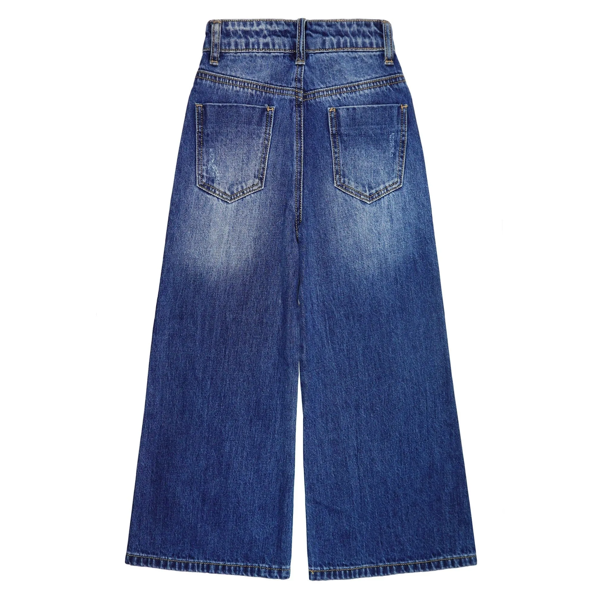 Girl Kid Wide Leg Slim Fit Fashion Denim Jeans Pants