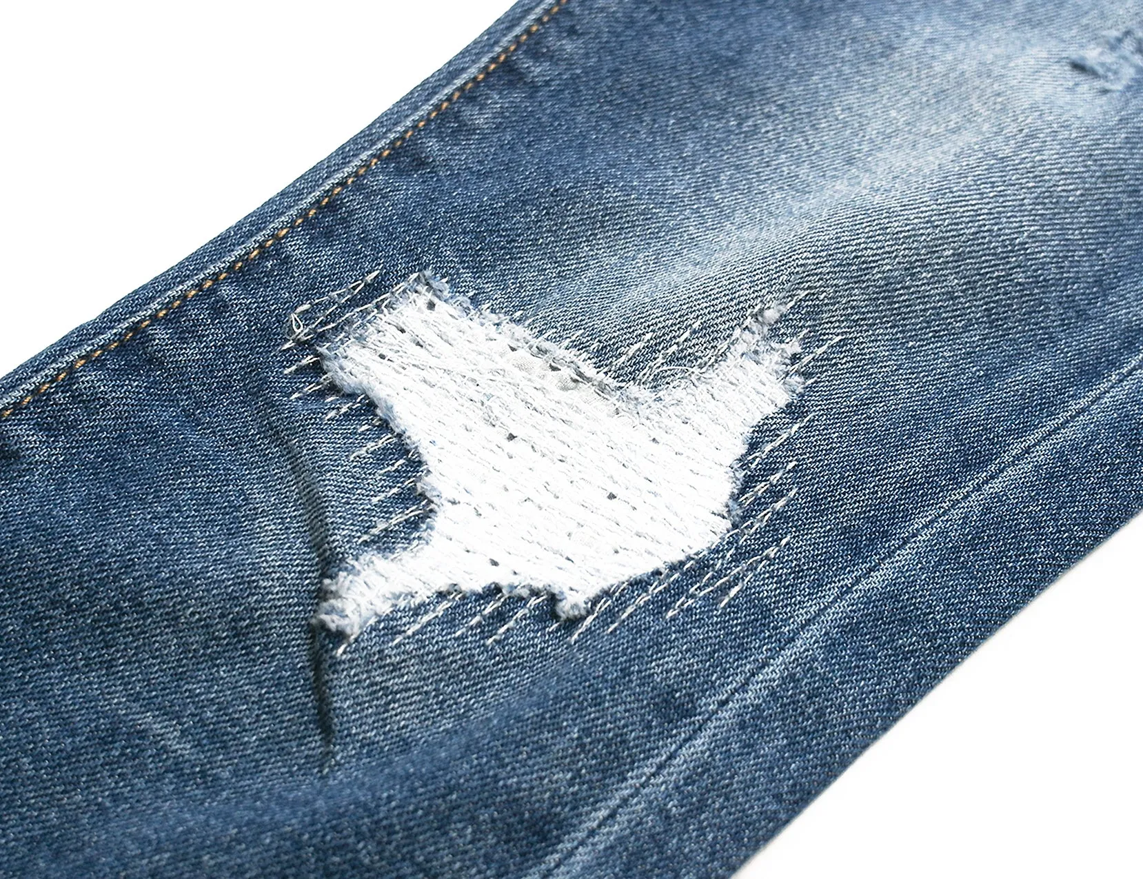 Girls Boys Ripped Holes Elastic Band Slim Jeans 9-11T